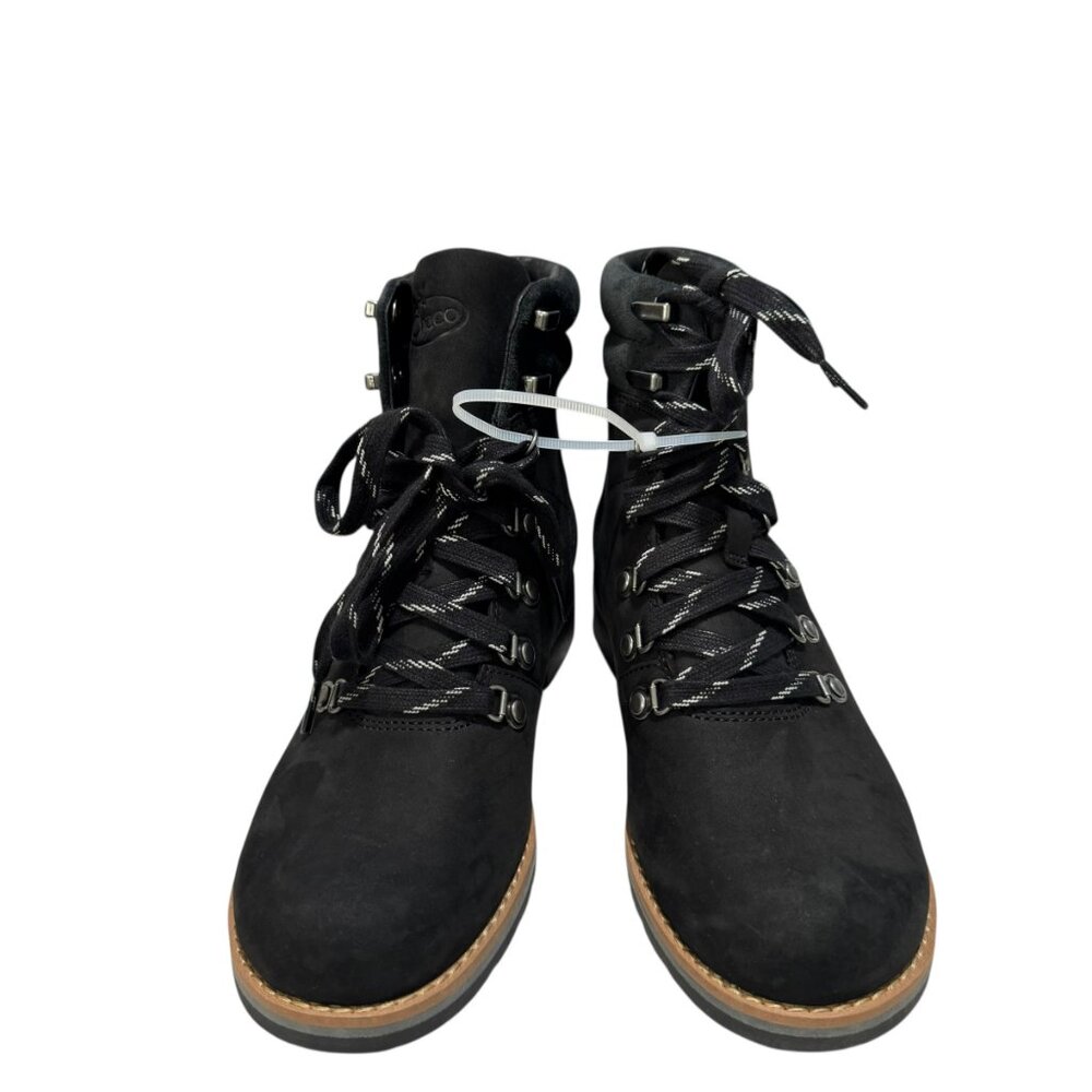 NWT Chaco Cataluna Explorer Black Leather Hiking Boots Waterproof LUVSEAT SZ:7.5